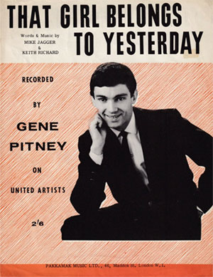 Gene Pitney - That Girl Belong To Yesterday (sheet)