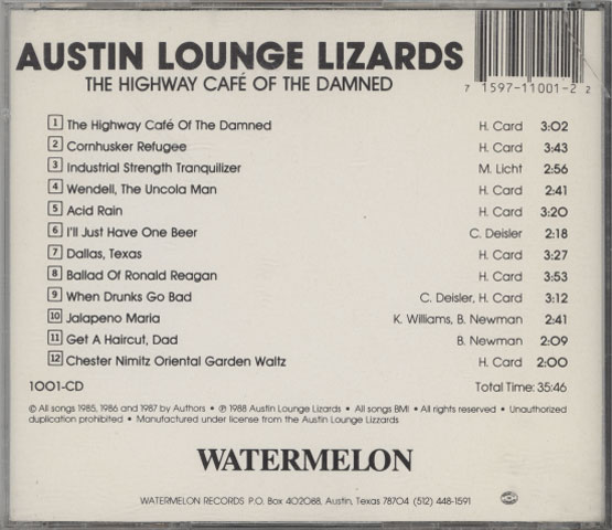 Austin Lounge Lizards ‎– The Highway Café Of The Damned