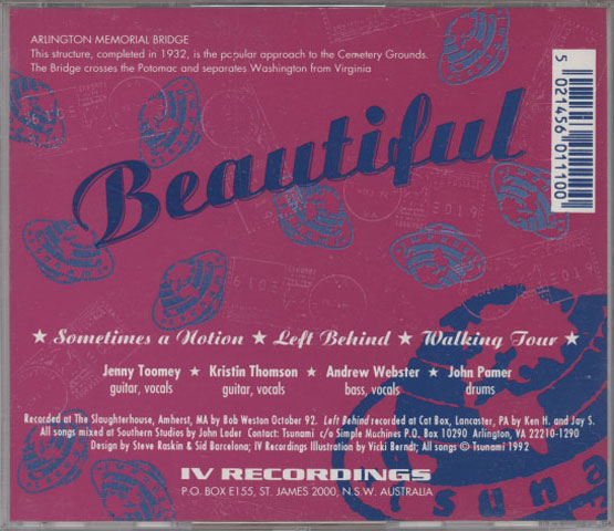 Tsunami ‎– Souvenir Folder Of Beautiful Arlington, VA (CD)